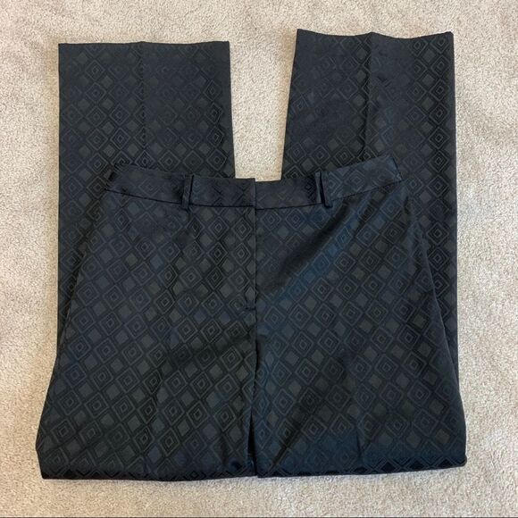 Isabella DeMarco Black printed dress pants trousers Sz 8 - Picture 2 of 13